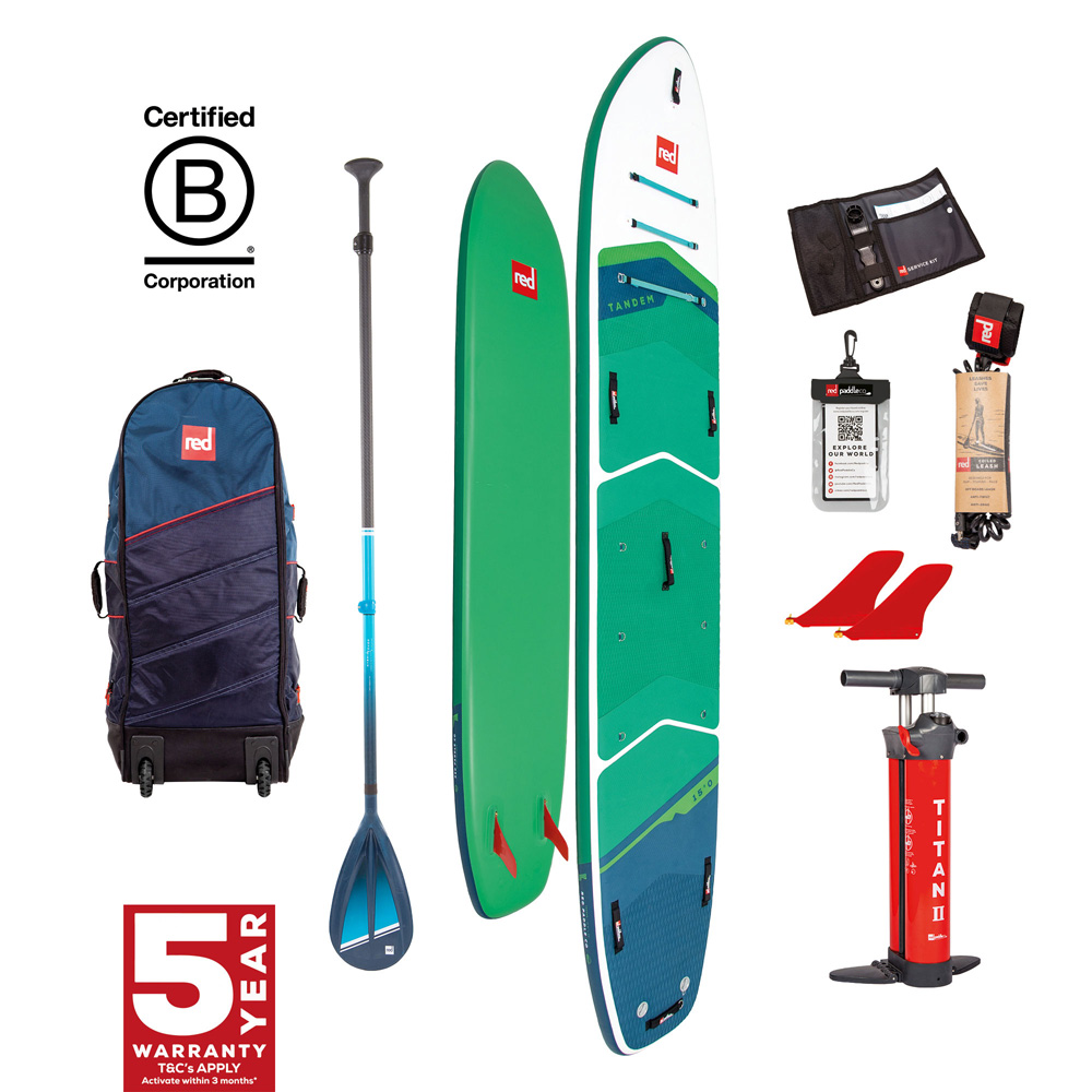 red paddle Tandem 15.0 ensemble de sup gonflable vert foto 1