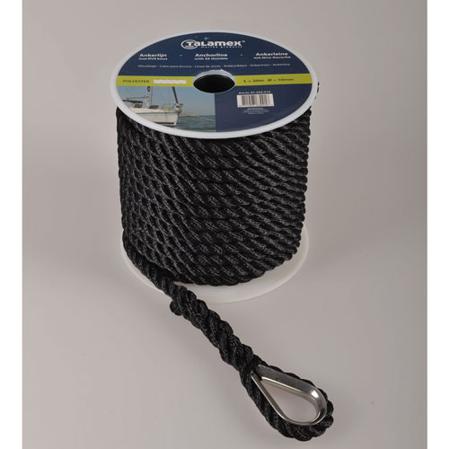 Talamex ligne d'ancrage polyester 12mm x 30m noire foto 1