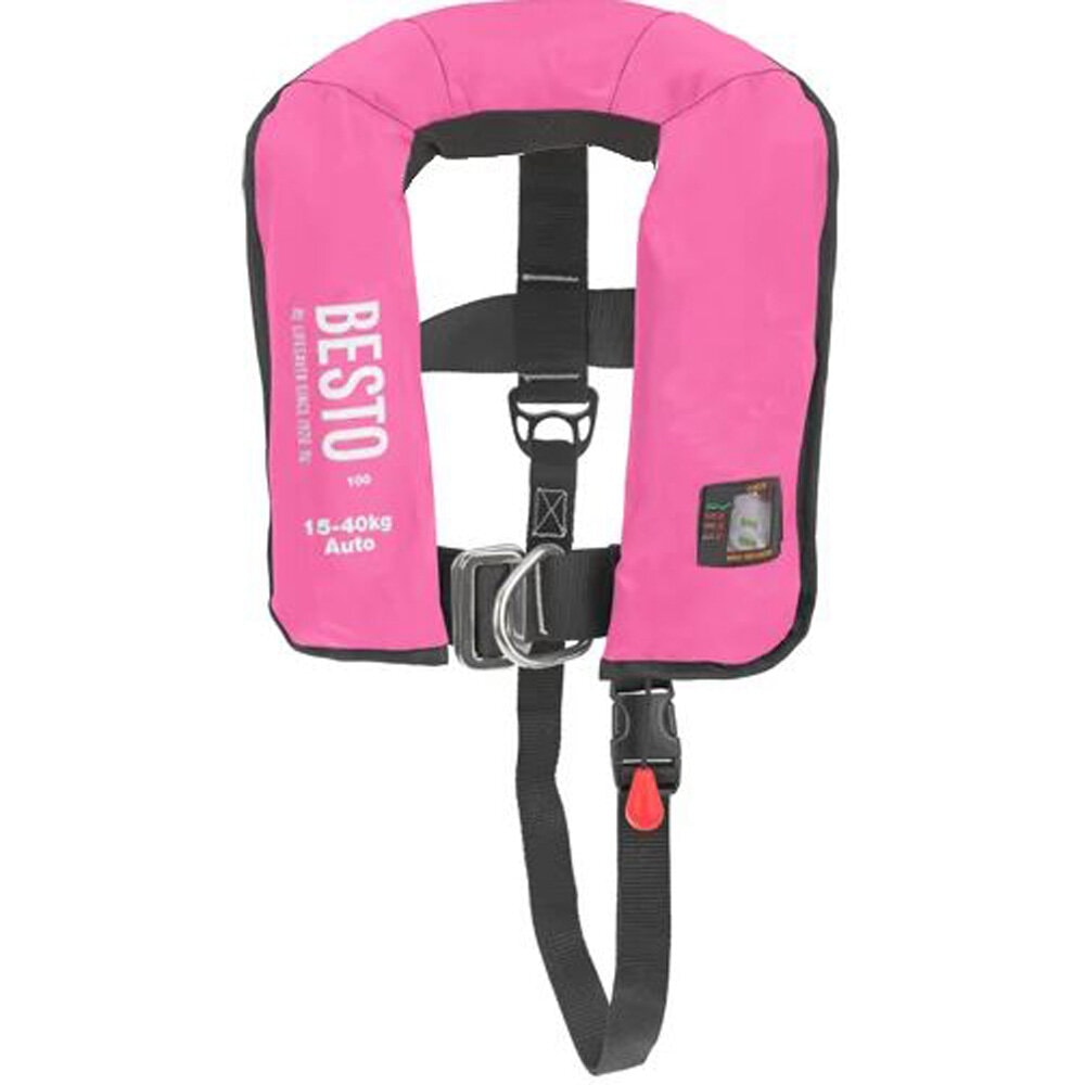 Besto gilet de sauvetage automatique pro junior 100N rose 15-40kg foto 1