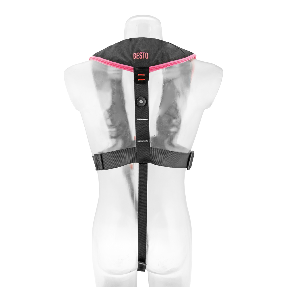 Besto Gilet de sauvetage automatique de comfort fit 180N mh noir/rose 3