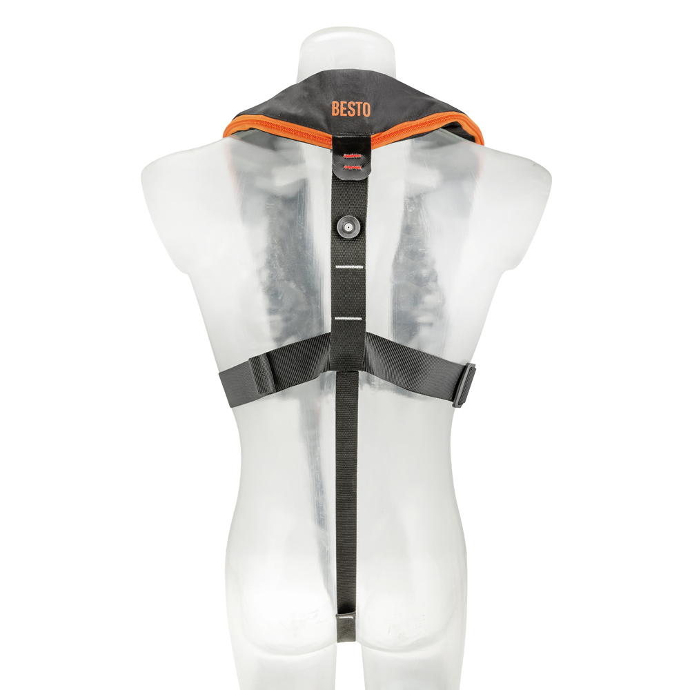 Besto Gilet de sauvetage automatique Comfort fit 180N mh noir/orange 3