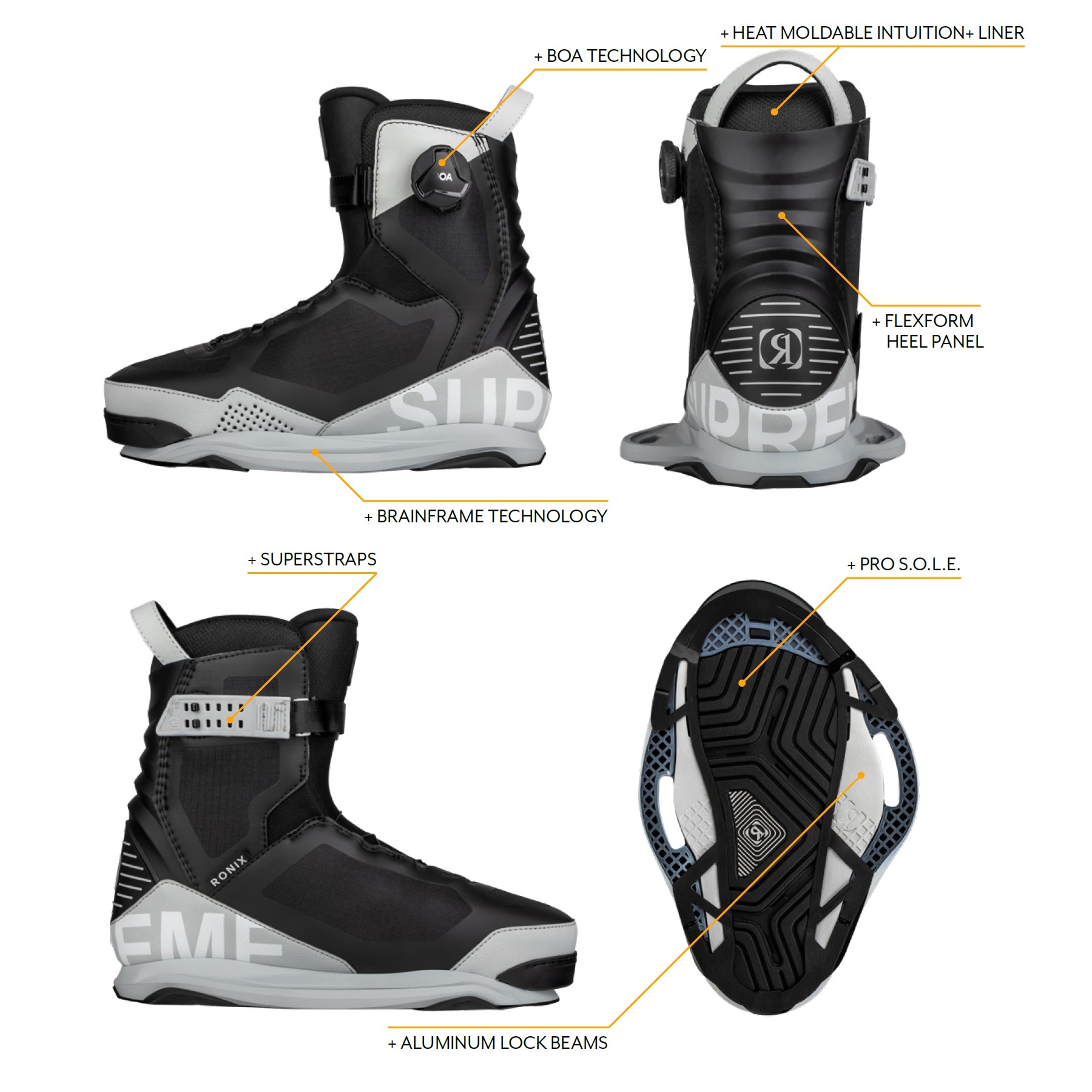 Ronix Supreme BOA chausses de wakeboard 3