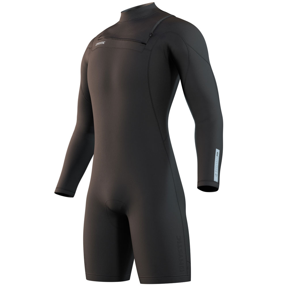Mystic Marshall Shorty manches longues 3/2mm noir zip avant combinaison homme foto 1