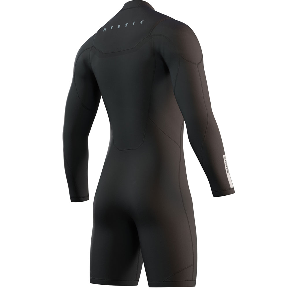 Mystic Marshall Shorty manches longues 3/2mm noir zip avant combinaison homme 2