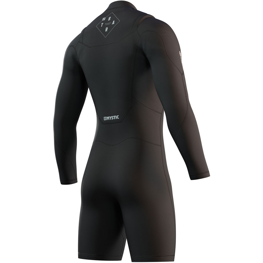 Mystic Star Shorty manches longues 3/2mm noir double zip avant combinaison homme 2