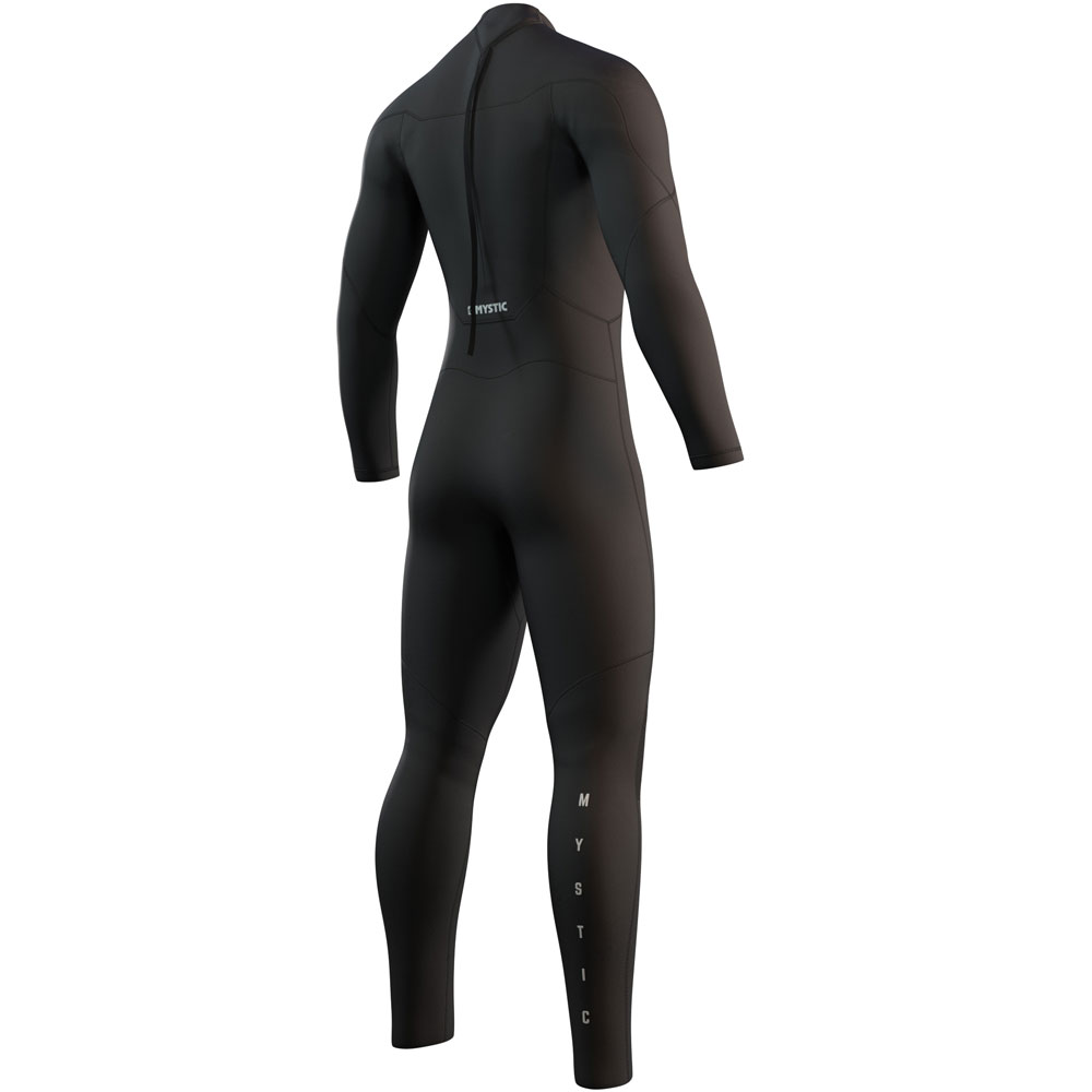 Mystic Brand fullsuit 3/2mm Flatlock homme noir fermeture éclair dos 2