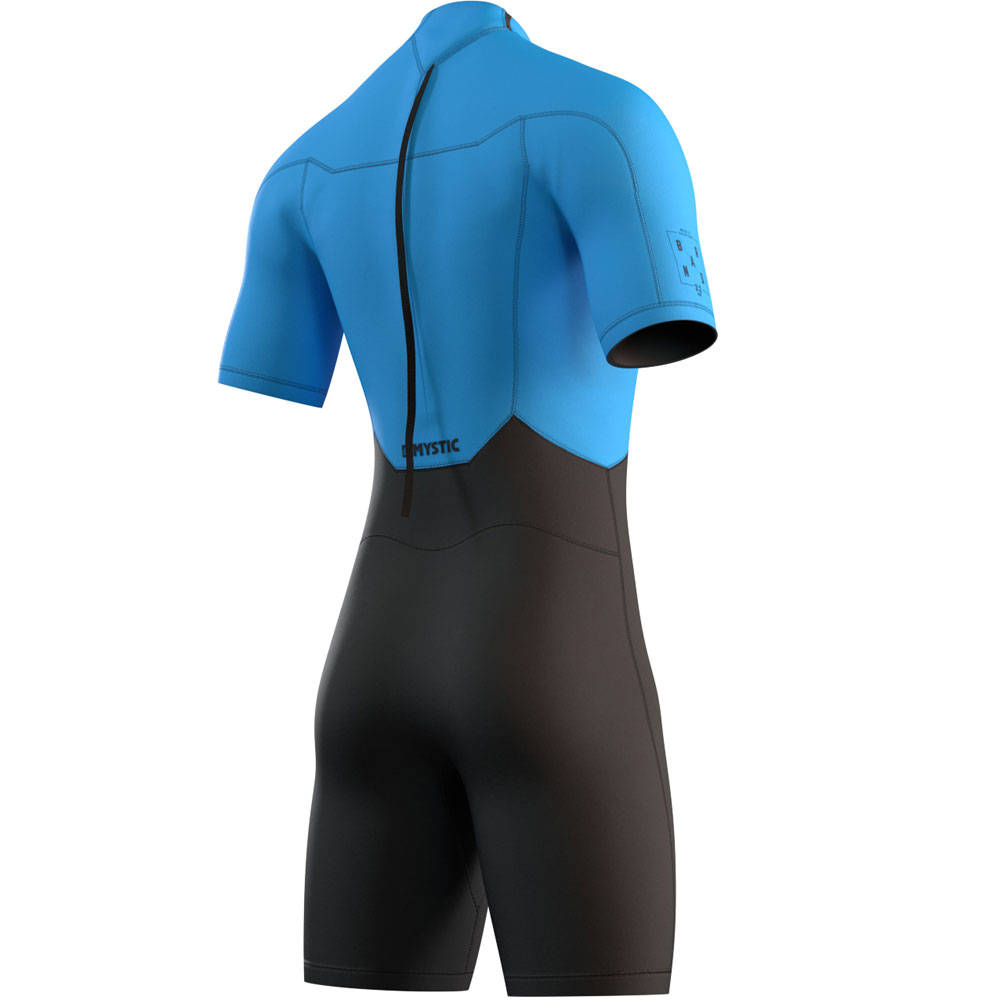 Mystic Brand Shorty 3/2mm Flatlock bleu fermeture dos combinaison homme 2