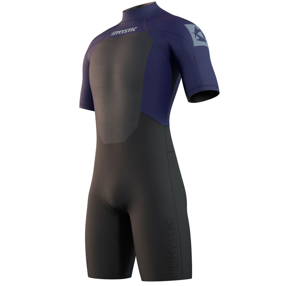 Mystic Brand Shorty 3/2mm Flatlock bleu nuit fermeture dos combinaison homme foto 1