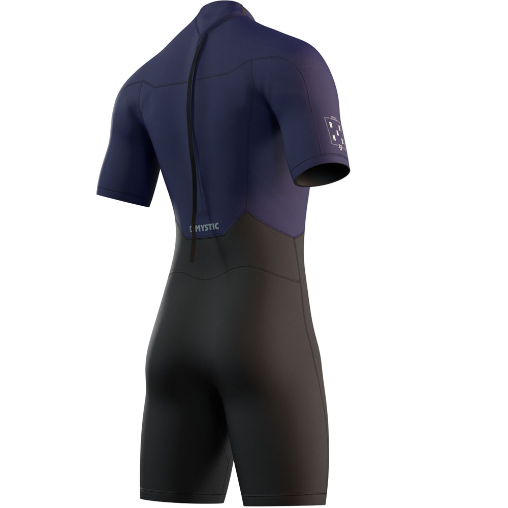 Mystic Brand Shorty 3/2mm Flatlock bleu nuit fermeture dos combinaison homme 2