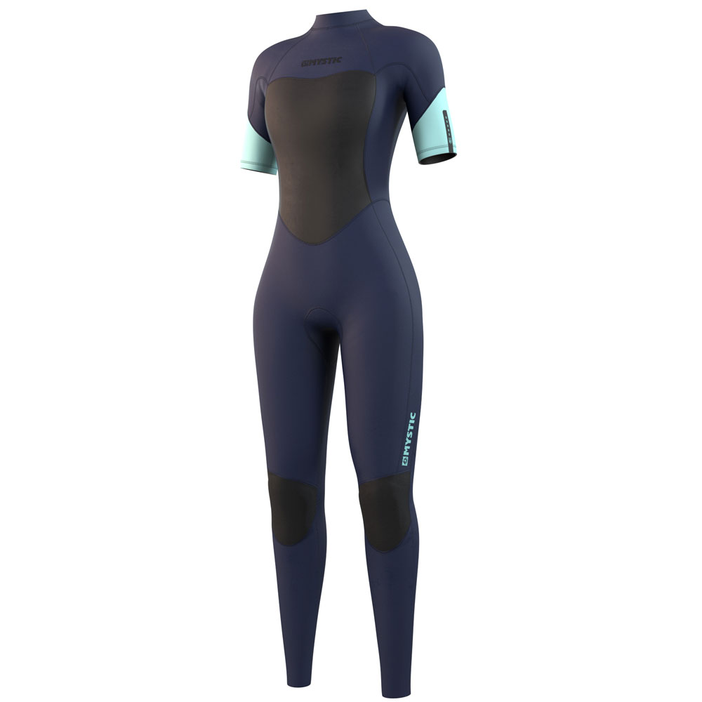 Mystic Brand 3/2mm Flatlock bleu nuit manches courtes fermeture dos combinaison femme foto 1