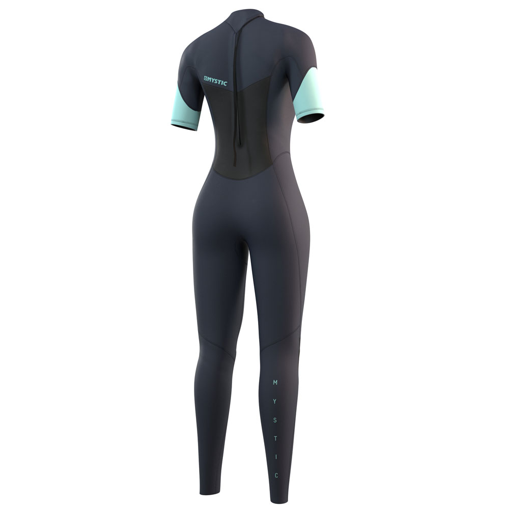 Brand 3/2mm Flatlock bleu nuit manches courtes fermeture dos combinaison femme