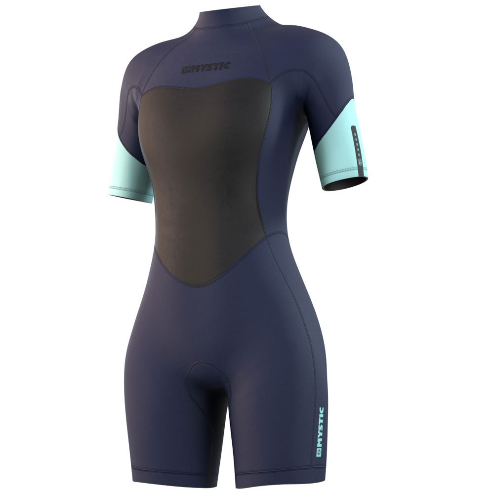 Brand Shorty 3/2mm Flatlock bleu nuit fermeture dos combinaison femme
