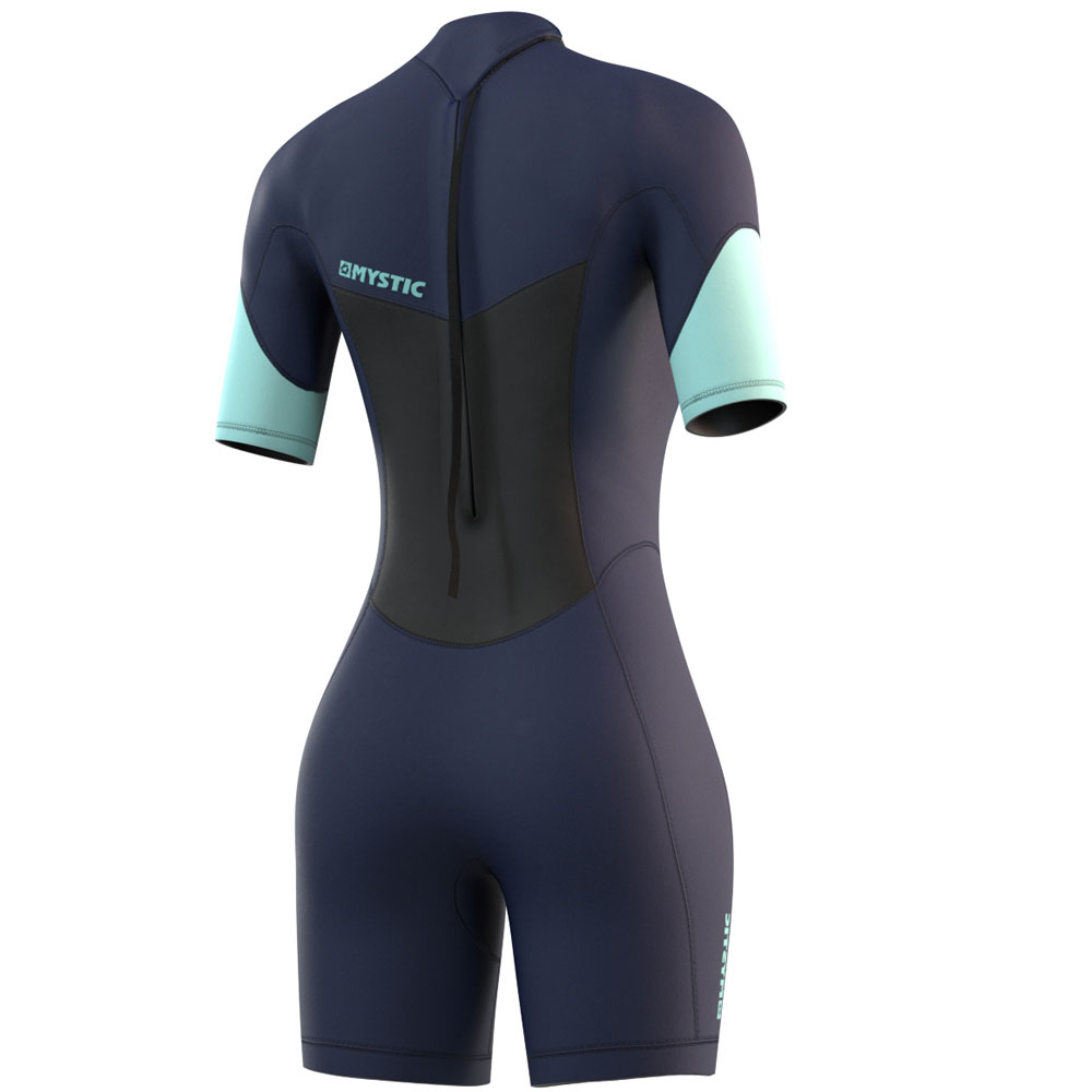 Brand Shorty 3/2mm Flatlock bleu nuit fermeture dos combinaison femme