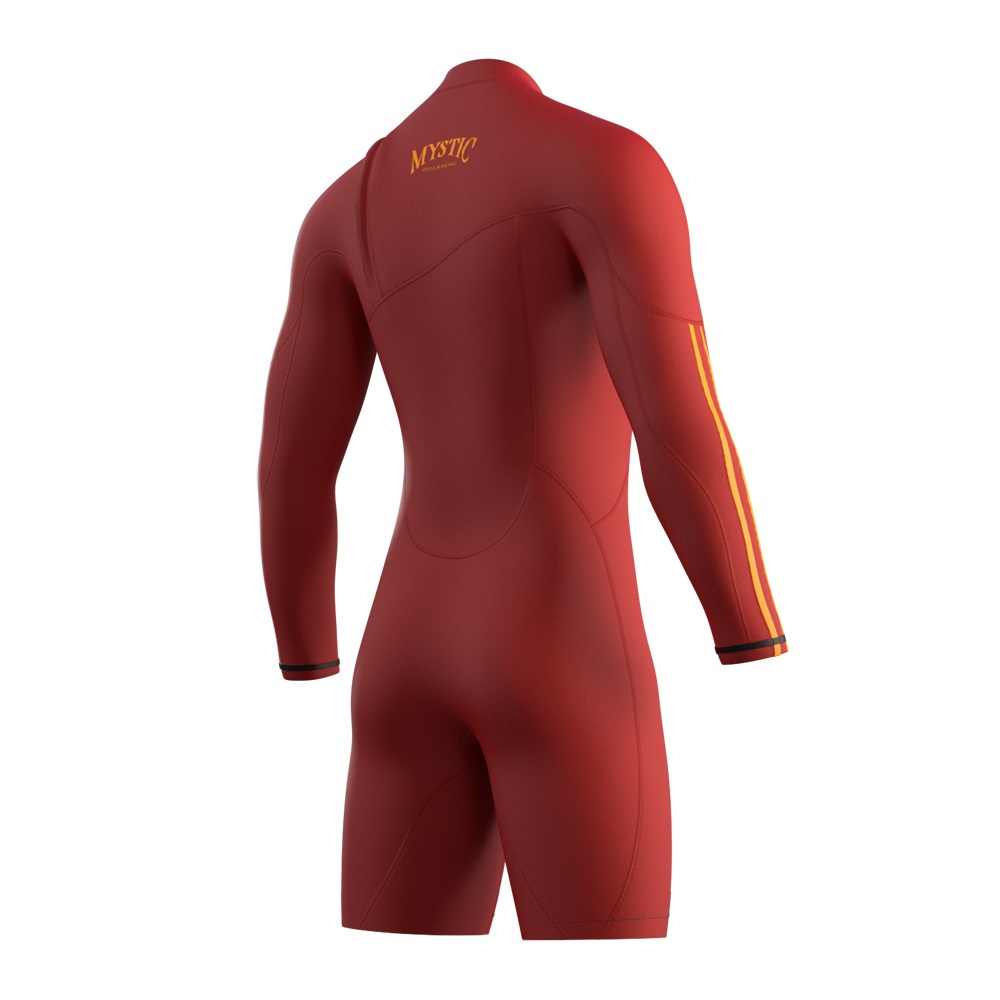 Mystic The One Longarm Shorty 3/2mm combinaison homme zipfree rouge 2