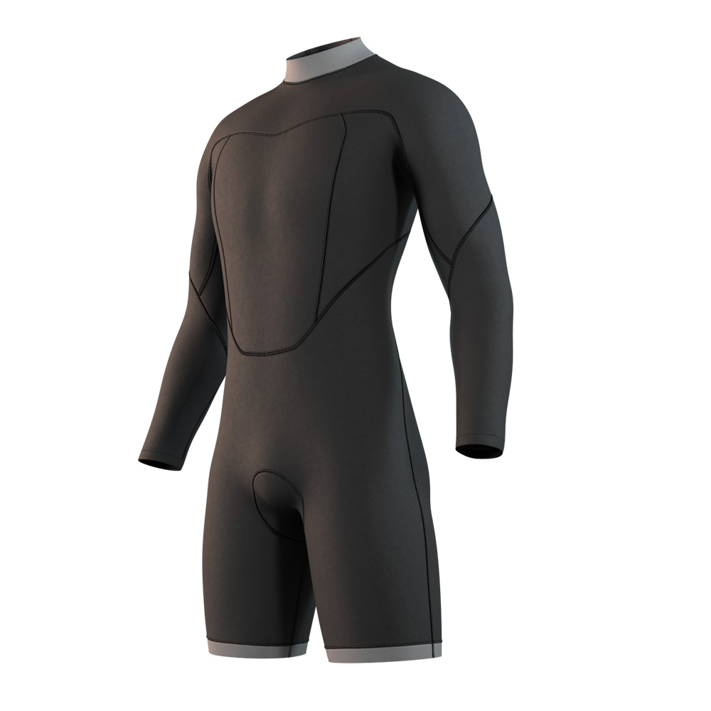 Mystic Brand Longarm Shorty 3/2mm combinaison homme noire avec fermeture dorsale 3