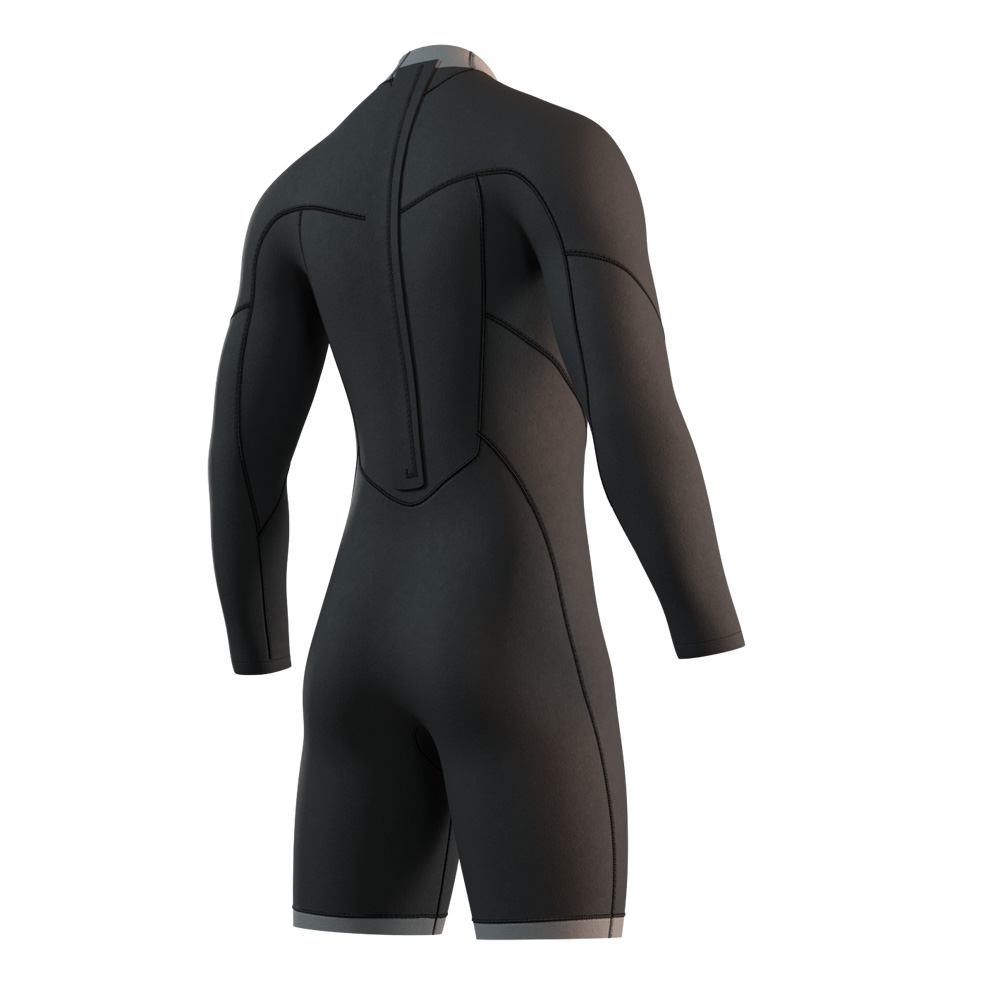 Mystic Brand Longarm Shorty 3/2mm combinaison homme noire avec fermeture dorsale 4