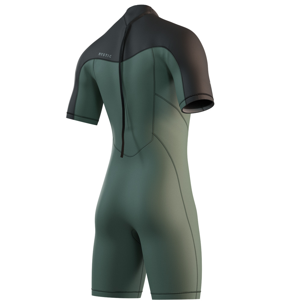Brand Shorty 3/2mm combinaison homme vert olive avec fermeture dorsale