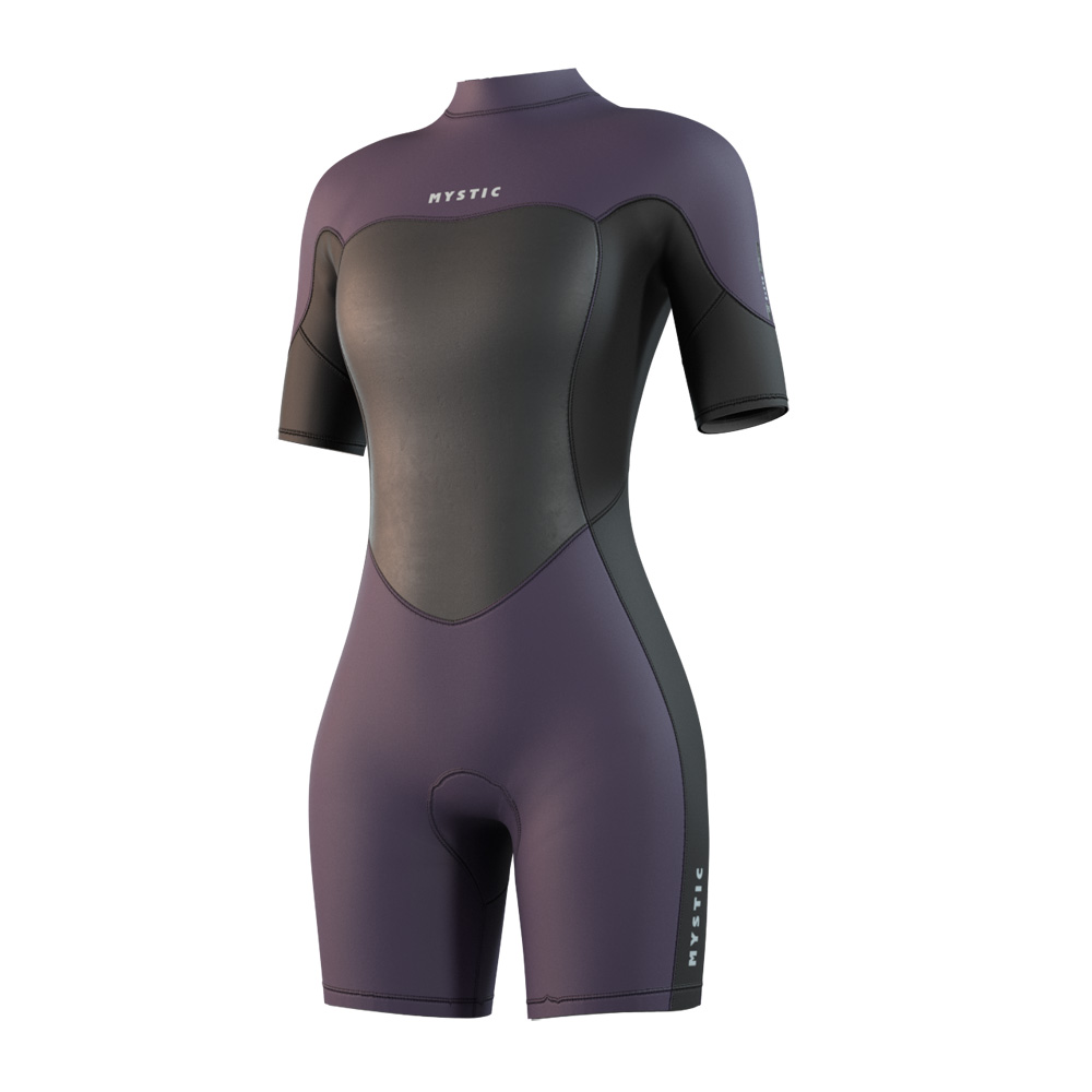 Brand Shorty 3/2mm combinaison femme violette avec fermeture dorsale