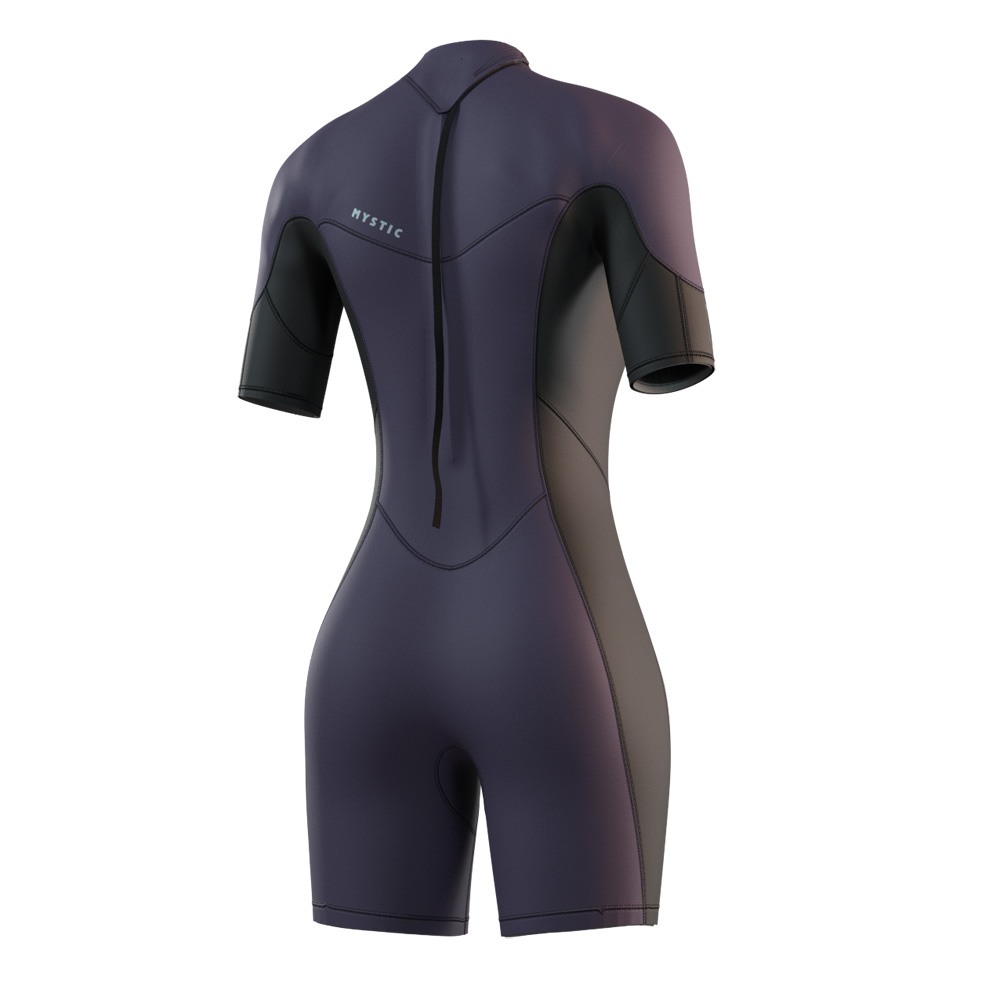 Brand Shorty 3/2mm combinaison femme violette avec fermeture dorsale