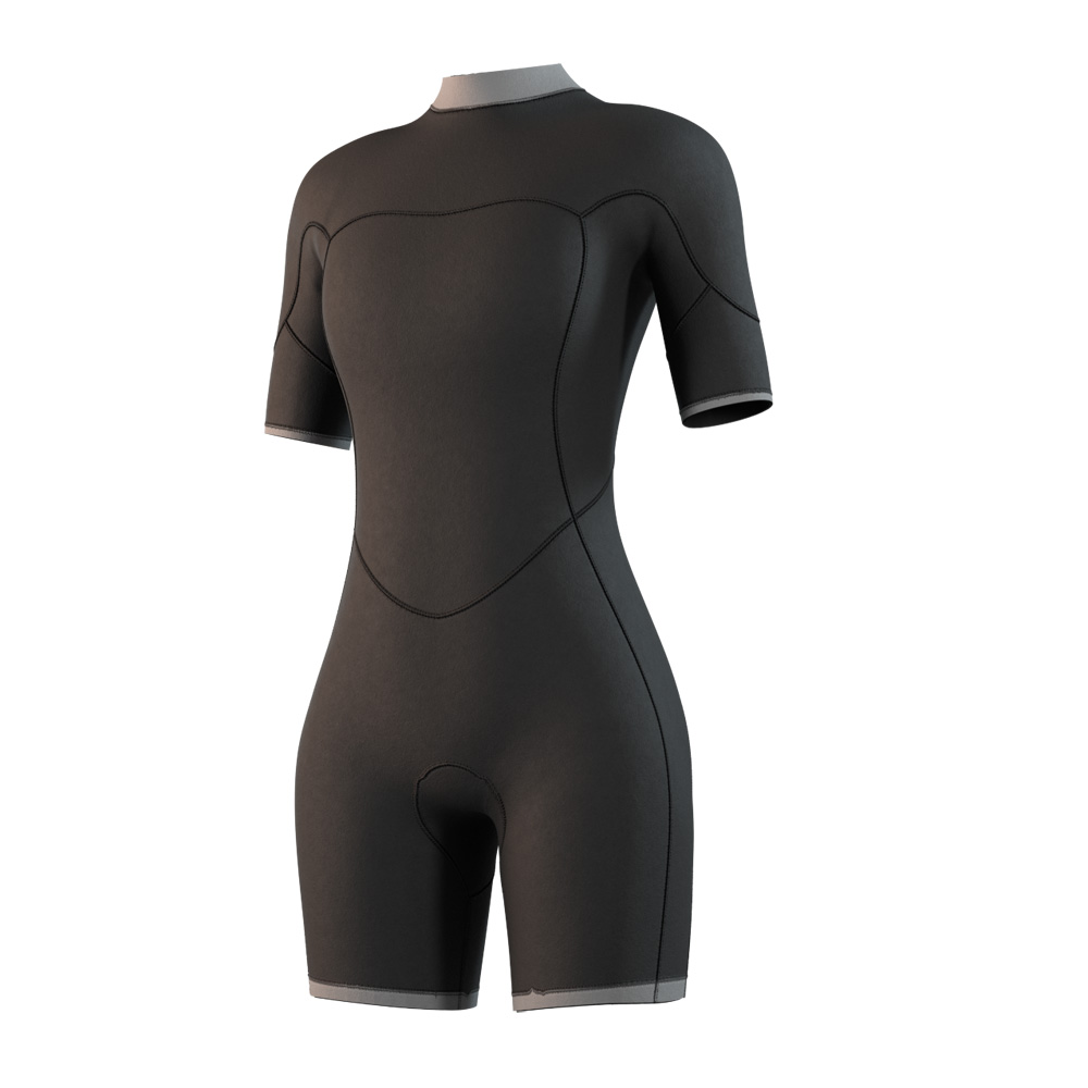 Mystic Brand Shorty 3/2mm combinaison femme violette avec fermeture dorsale 3