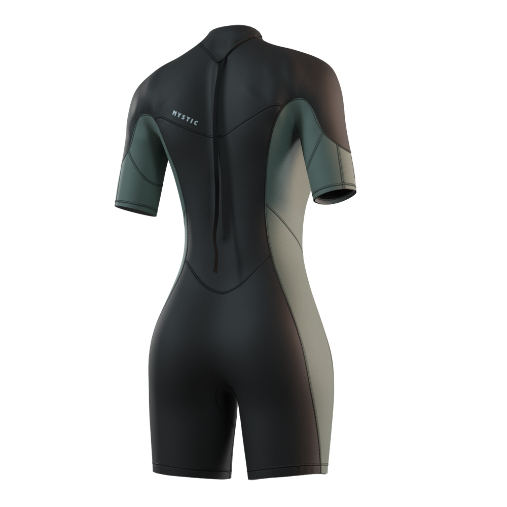 Brand Shorty 3/2mm combinaison femme verte avec fermeture dorsale