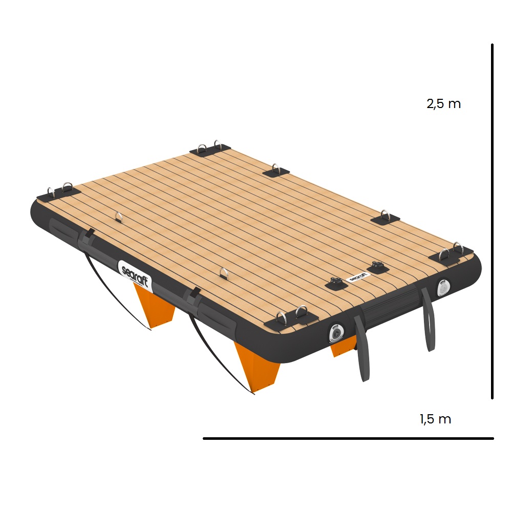 SeaRaft Teak deck noir small plateforme gonflable 16