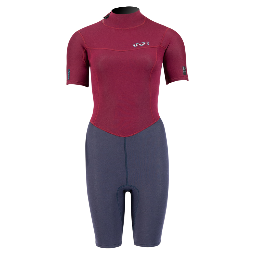 Edge Shorty 2/2 backzip combinaison femme noire navy/bordeaux