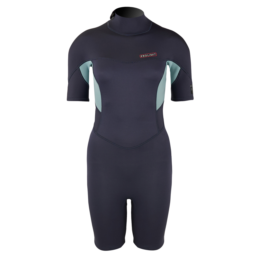 Fire shorty 2/2 mm backzip combinaison femme bleu