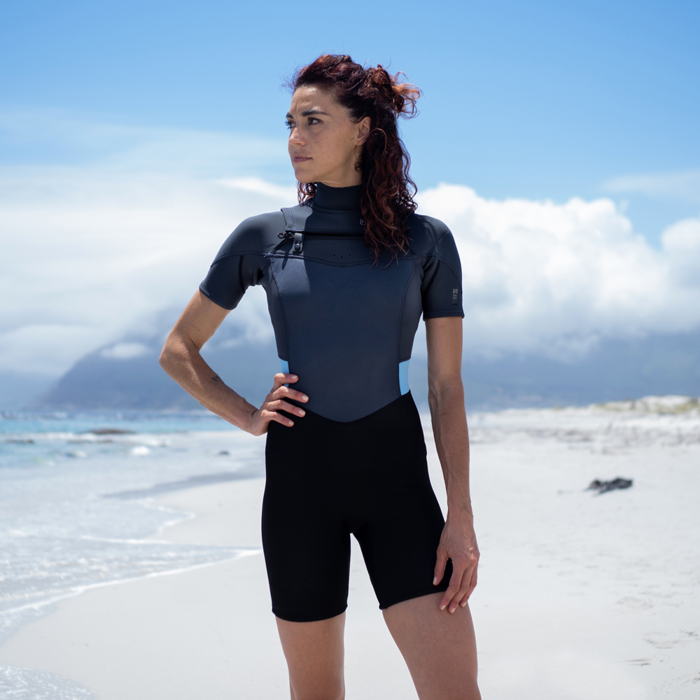 Prolimit Fire shorty Freezip 2/2 mm combinaison femme bleu/gris 3