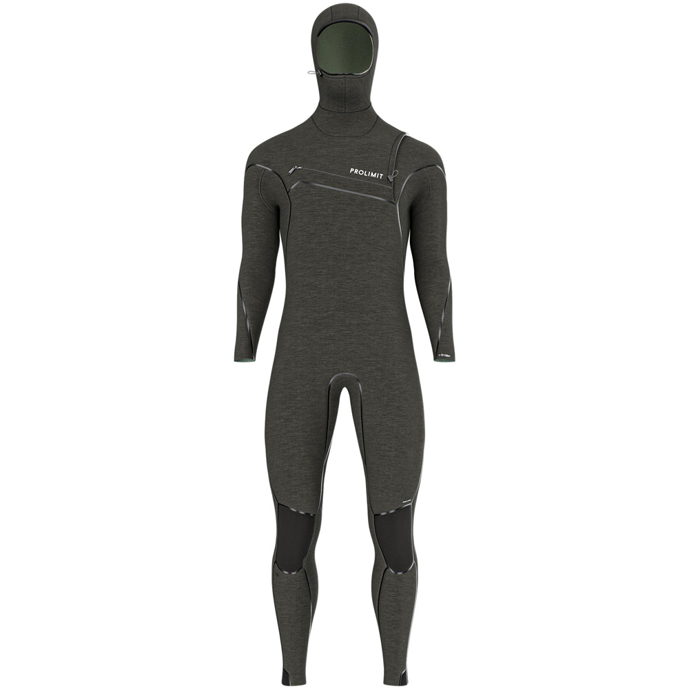 Prolimit Mercury steamer 6/4 mm combinaison homme fermeture poitrine noire avec capuche 2