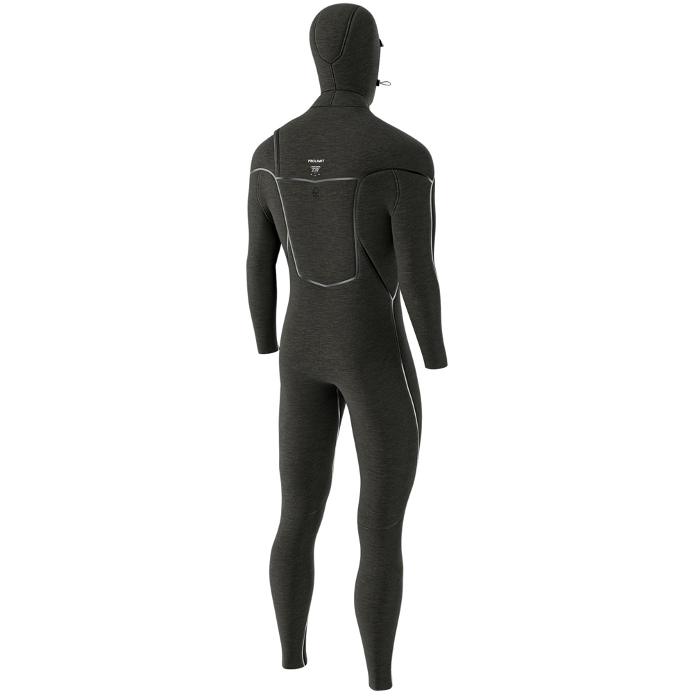 Prolimit Mercury steamer 6/4 mm combinaison homme fermeture poitrine noire avec capuche 3