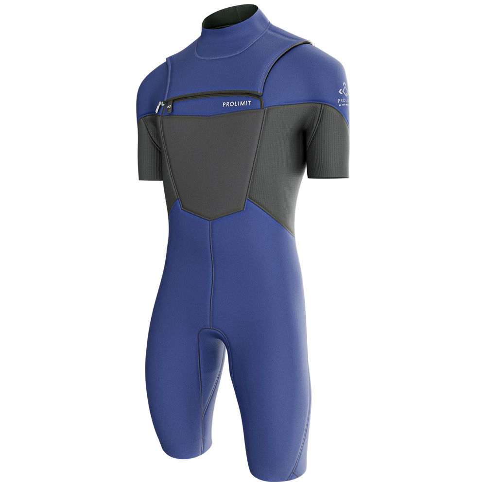Prolimit Fusion shorty 2/2 mm combinaison homme fermeture poitrine bleue foto 1