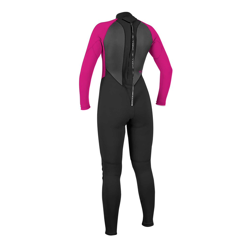 Oneill Reactor-2 3/2mm fullsuit femme noir/rose fermeture dos 2