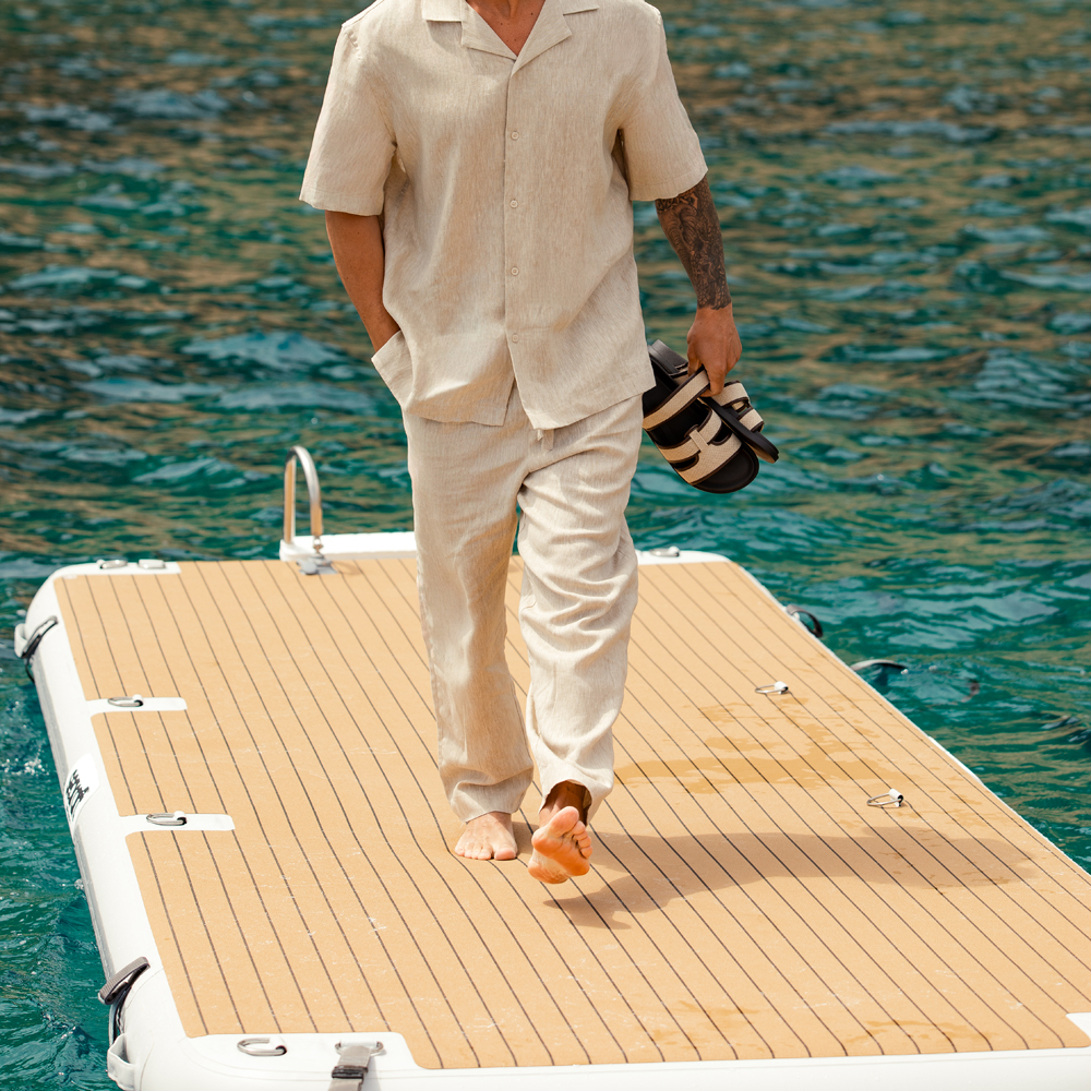 SeaRaft Teak deck gris medium plateforme gonflable 3