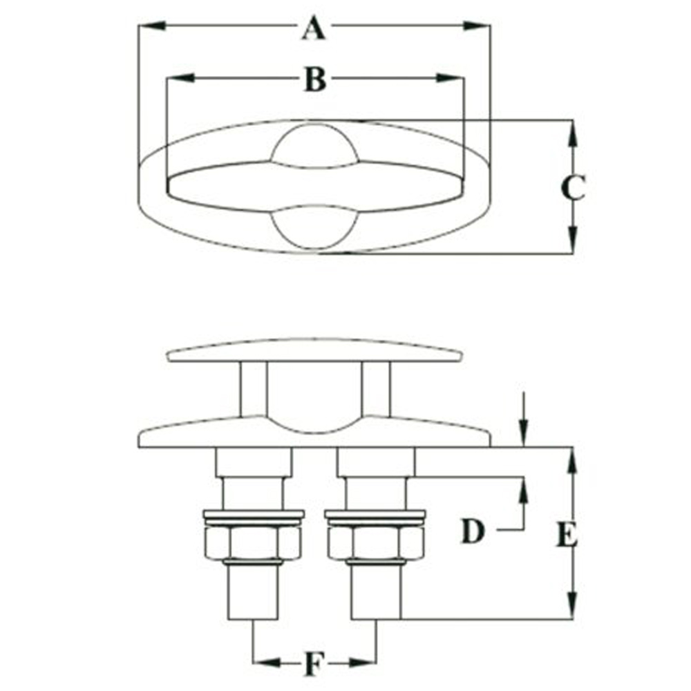 Talamex oeillet encastré 132X38mm 2