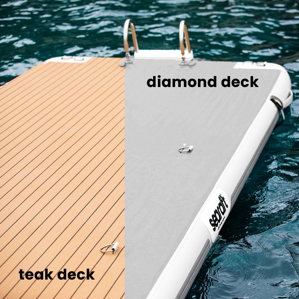 Diamond deck noir large plateforme gonflable