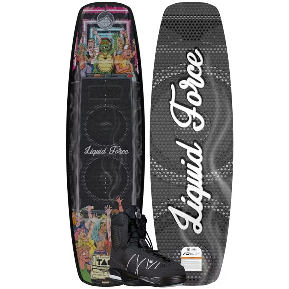 Ensemble de planche de wakeboard Liquid Force Tao 145 cm avec fixations Tao 6x