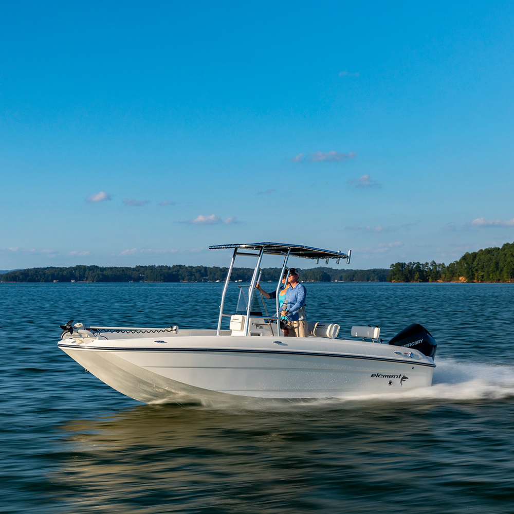 Fishmaster Original T-Top blanc avec toile bleue 15