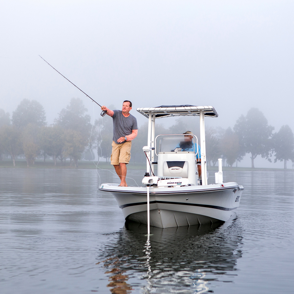 Fishmaster Original T-Top blanc avec toile bleue 16